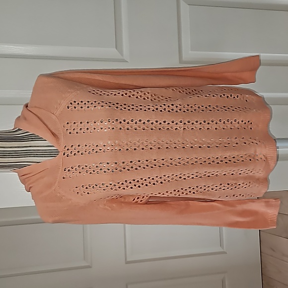 89th Madison Hooded Sweater Women Open weave front Size XL - Picture 2 of 11